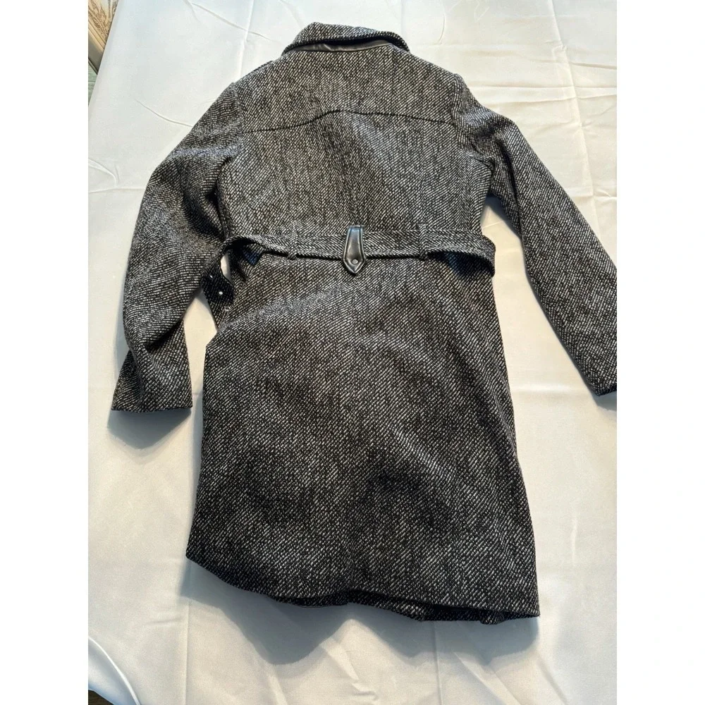 Michael Kors Wool Blend Womens Trench Coat. Jacket. Long Sleeve Black Sz M